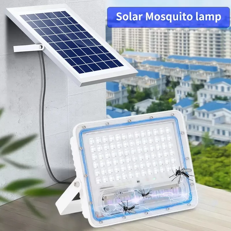 50W 100W 300W LED Solar Flood Lights Elektrische Moskito Fliegenwanze Zapper Killerlampe Insekten Sch￤dling Fernbedienung IP65 Au￟enlampen