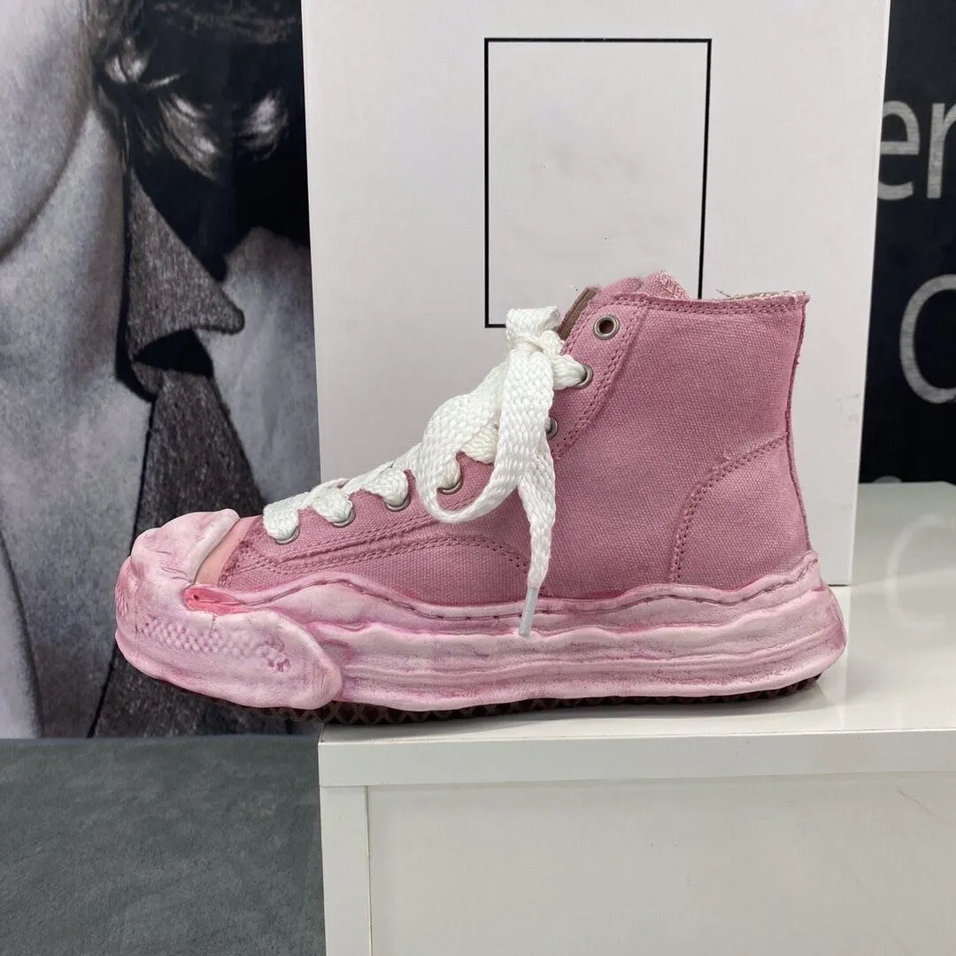 MIHARA YASUHIRO| ( A14TS601 PINK) DHgate.com:Mihara Yasuhiro Canvas High-Top Sneakers in Pink