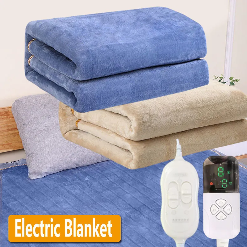Electric Blanket Flannel Bed Double 220V Heating s Thermal 2 persons 9 Level Temperature Smart Remote 221203