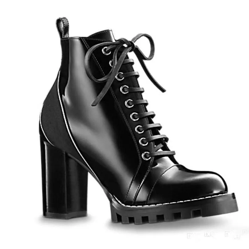 classic designer woman boots cowhide zipper Metal buckle ankle boot 100% Leather lady High Heels Autumn winter Thick heel women shoes letters shoe Large size 35-40-41-42