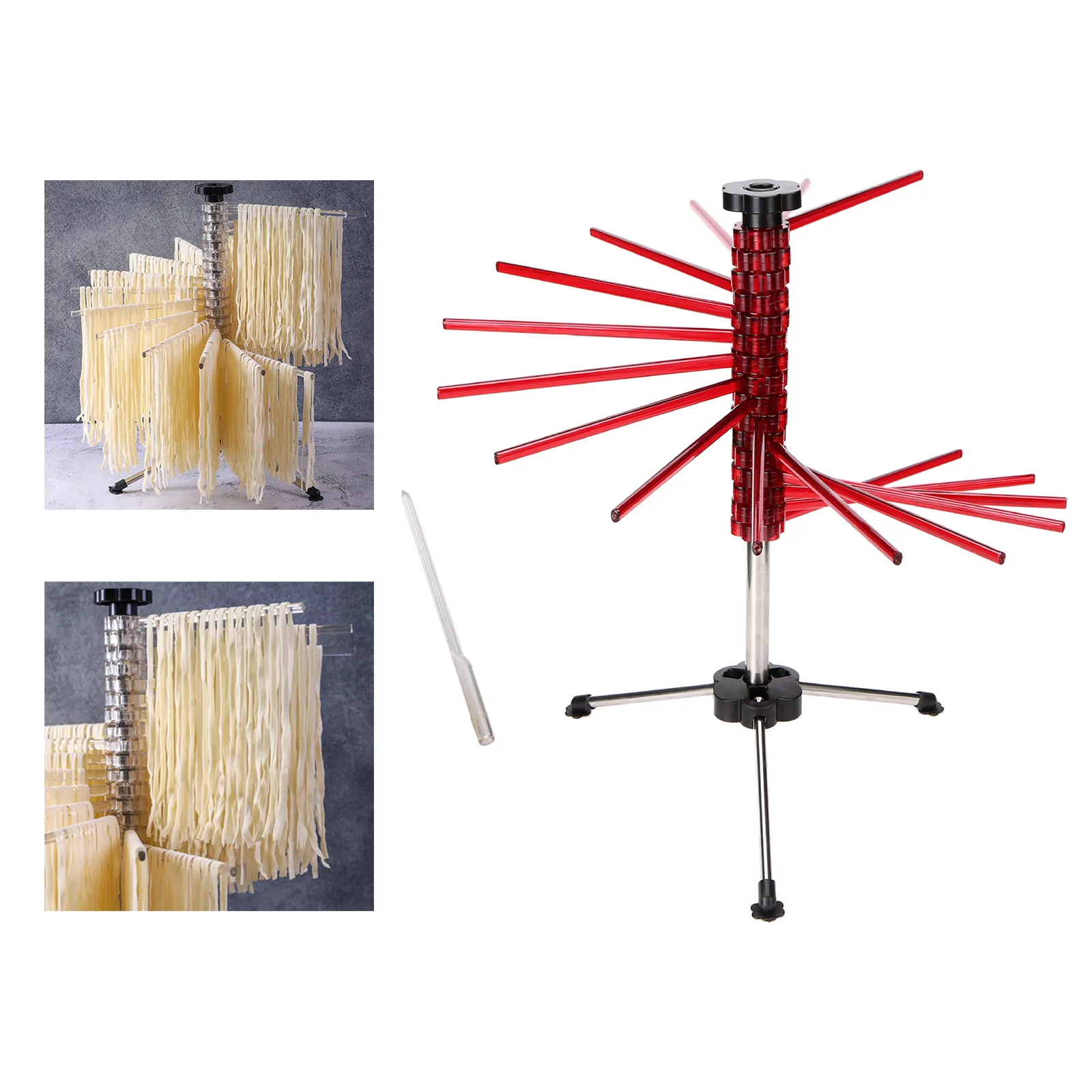 16 Rotatable Arms Pasta Drying Rack Spaghetti Noodle Dryer Stand Hanging Holder Foldable