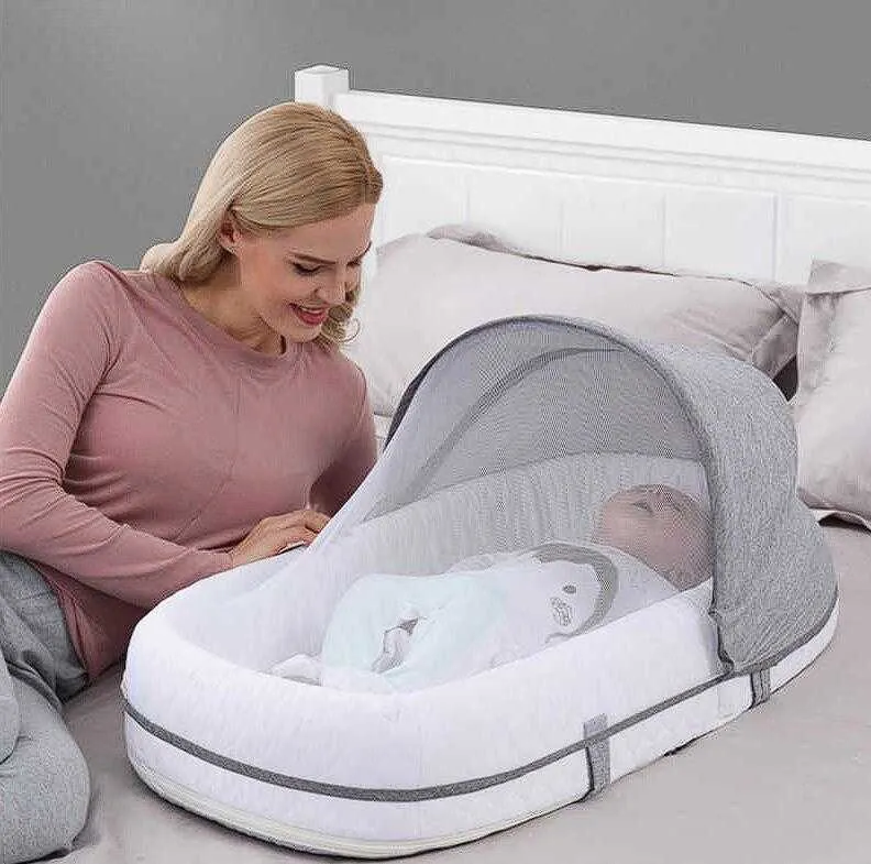 Krippen Bett Schlafen Baby Neugeborene Nest Reise Betten Faltbare Babynest Moskito Net Stubenwagen Infant Schlaf Korb Für 0 24 monate 2652