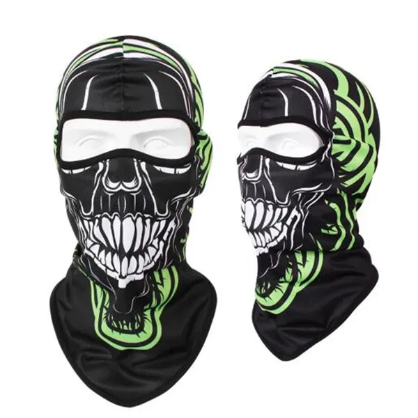 Motosiklet Balaclava Kafatası Baskı Moto Full Yüz Maskesi Rüzgar Geçirmez Kaygılama Baş Boyun Isıtıcı Bisiklet Bisikletçisi Hood Cap Men Kask Astarı GC1218W