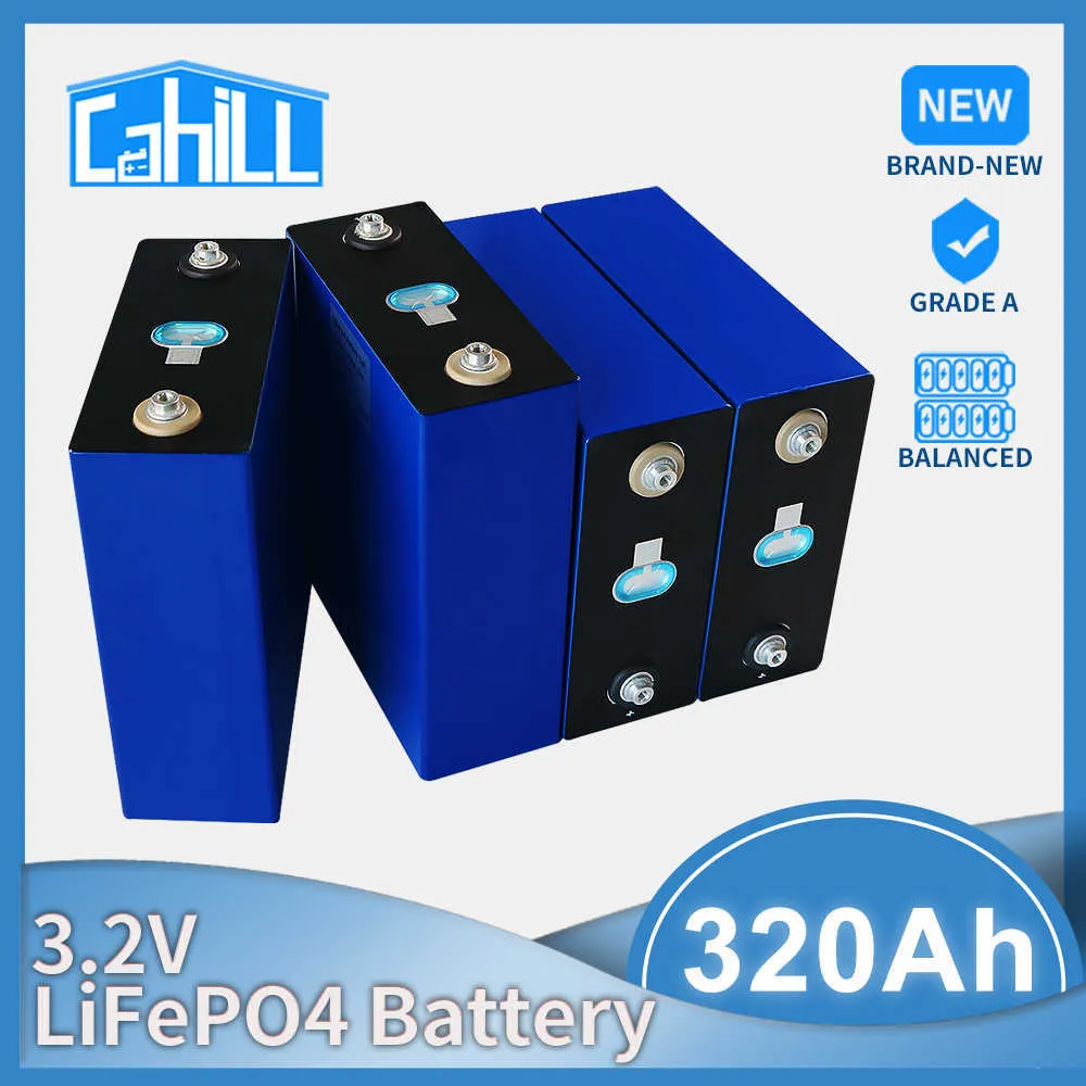 3.2V LIFEPO4 Batteri 320AH Grad A 12V 310AH LITIUM IRON FOSFAT Batteripaket DIY Cell för RV EV Solar Energy Storage System