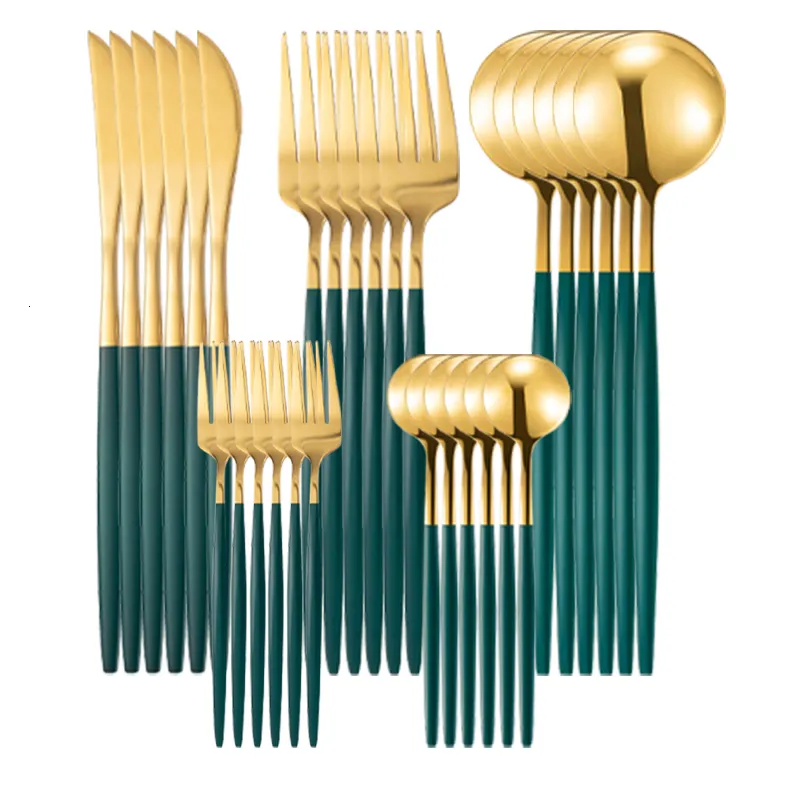 Geschirr-Sets, 30-teilig, gehobenes Gold-Geschirr-Set, Besteck, Besteck, Edelstahl, Messer, Gabel, Löffel, Besteck-Set, spülmaschinenfestes Geschirr 221203