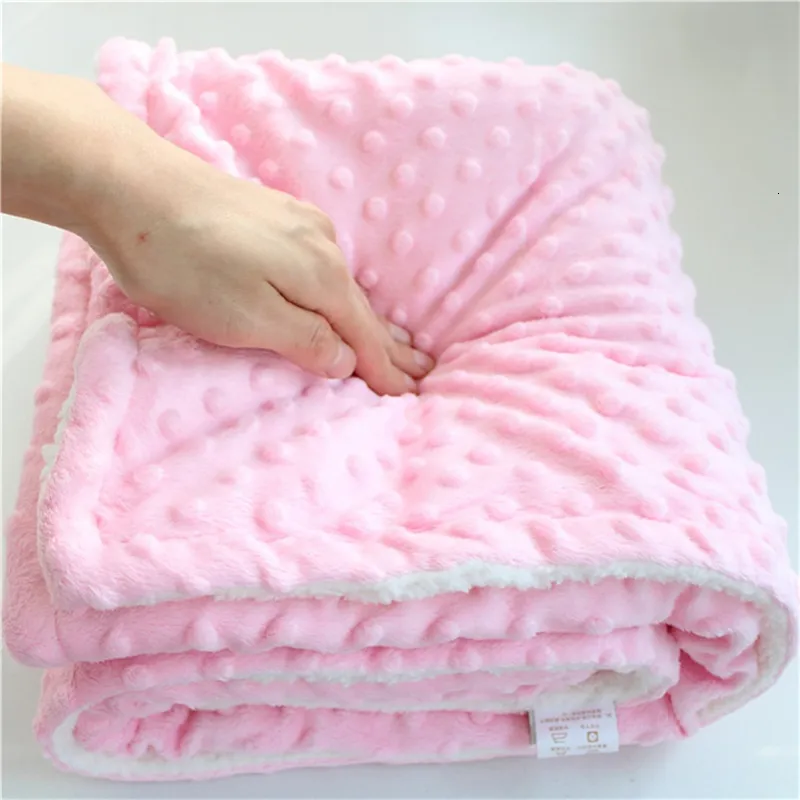 Coperte Swaddling Fluffy Sherpa Dot Design Thermal Baby born Ricezione Passeggino Peluche Swaddle 221203