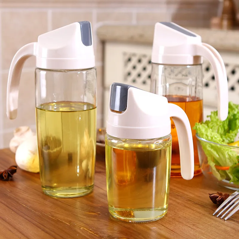 Herb Spice Tools Creative automatic oil bottle leakproof kitchen multipurpose opening and closing transparent dustproof and 221203