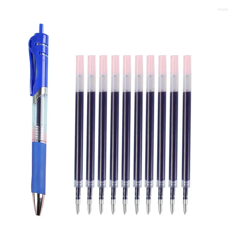 11Pcs/Set 0.5mm Press Gel Pen Refill Rods Office Accessories Stationery Writing Tool Black Blue Red Ink Neutral For School