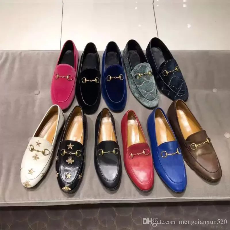 women Flat Dress shoes Authentic cowhide Metal buckle designer shoes Lady leather letter casual shoe Mules Princetown Men Trample Lazy Loafers Large