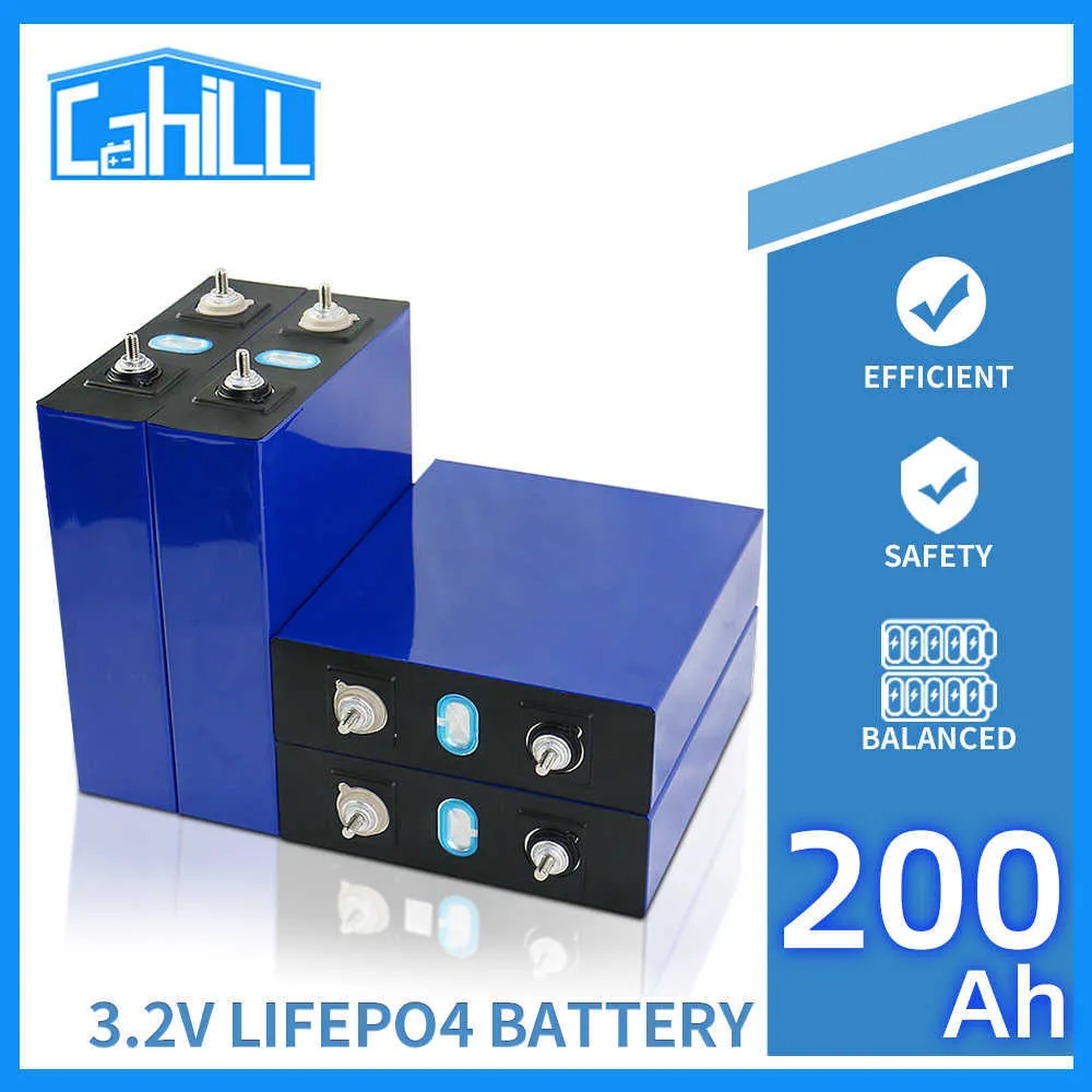 Lifepo4 Battery 3.2V 200Ah 1/4/16PCS Rechargeable Lithium Iron Phosphate Battery Pack for EV RV Solar Storage Systems Golf Cart