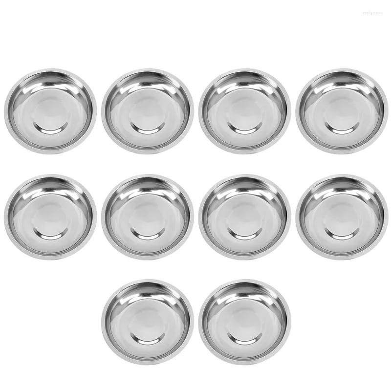 Bowls Sauce Dish Dipping Bowl Dishes Steel Plate Stainless Soy Seasoning Round Sushimetal Plates Condiment Mini Appetizer Tray