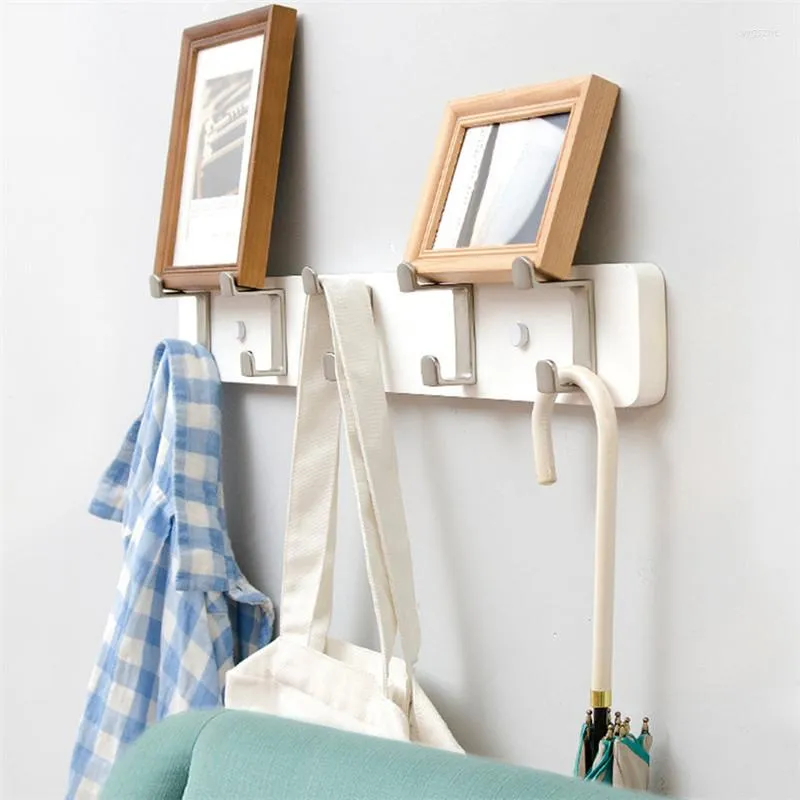 Clothing Storage 3/4/5 Hooks Creative Hook Wall Coat Rack Bedroom Furniture Clothes Hanger Living Room Closet Wooden Hat