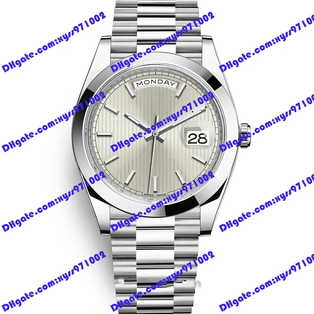 Montre pour hommes de haute qualité 2813 automate m228206 montre 40mm cadran à rayures argentées montres de luxe en acier inoxydable verre saphir 228206 montres d'affaires boucle déployante