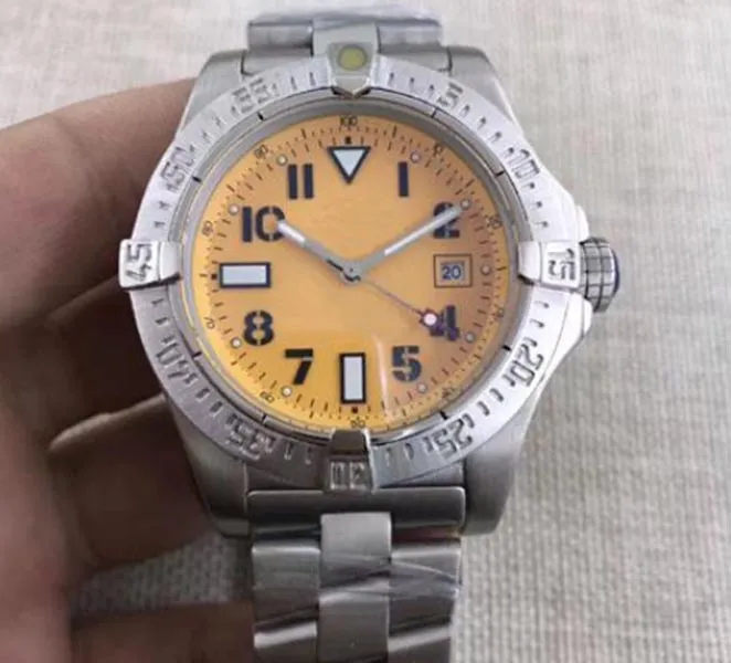 Ny Haute Qualite Men's Automatic Mechanical Watch 1884 Yellow Seawolf Digital 12 Rostfritt st￥l Lyxvarum￤rke Avenger Expedition Gratuite Luminous Wristwatch