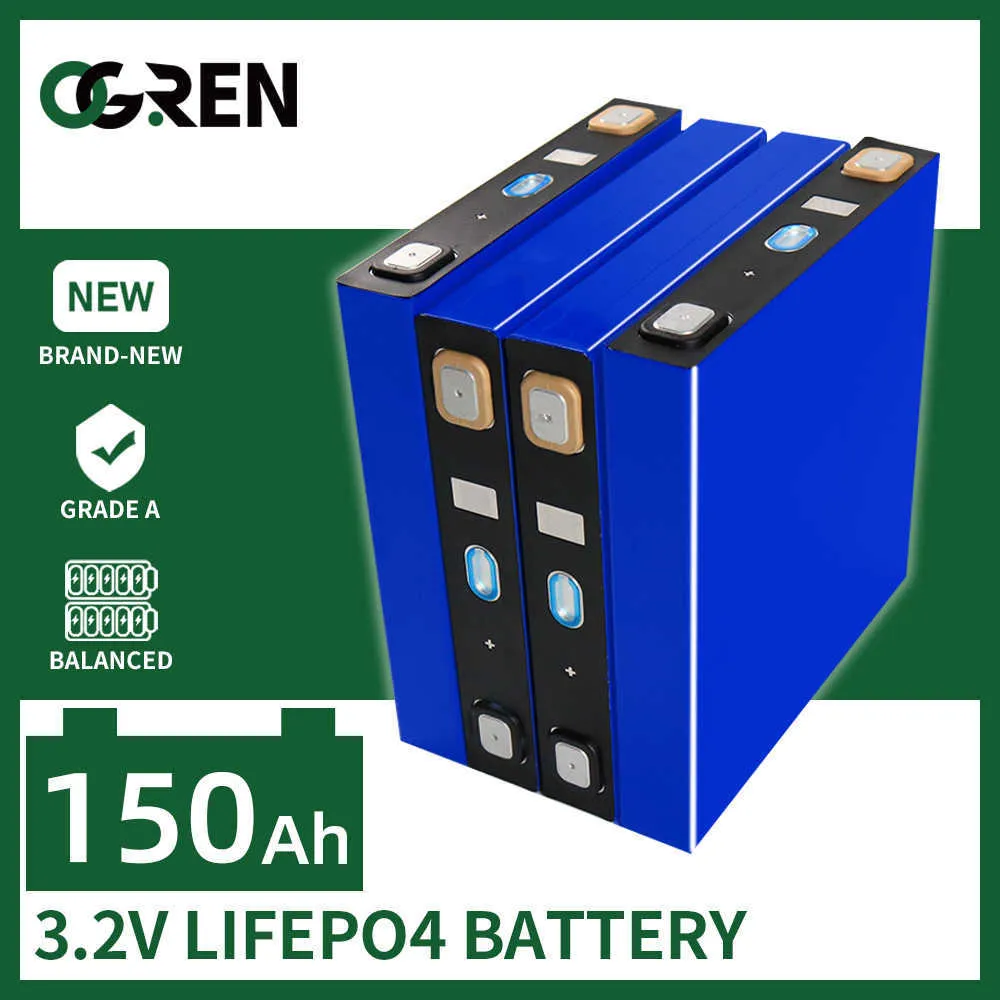 3,2 V LIFEPO4 Batterie 150AH 100AH ​​1/4 / 16PCS Batterie rechargeable CELLE DE BATTERIE 12V 24V 48V CELLOT DIY POUR BATEAL GOLF CART RV AVEC BUSBAR