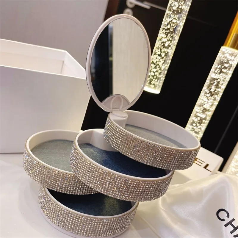 DHgate.com:Leather Jewelry Box with Mirror, 3-Layer Earrings Storage ...