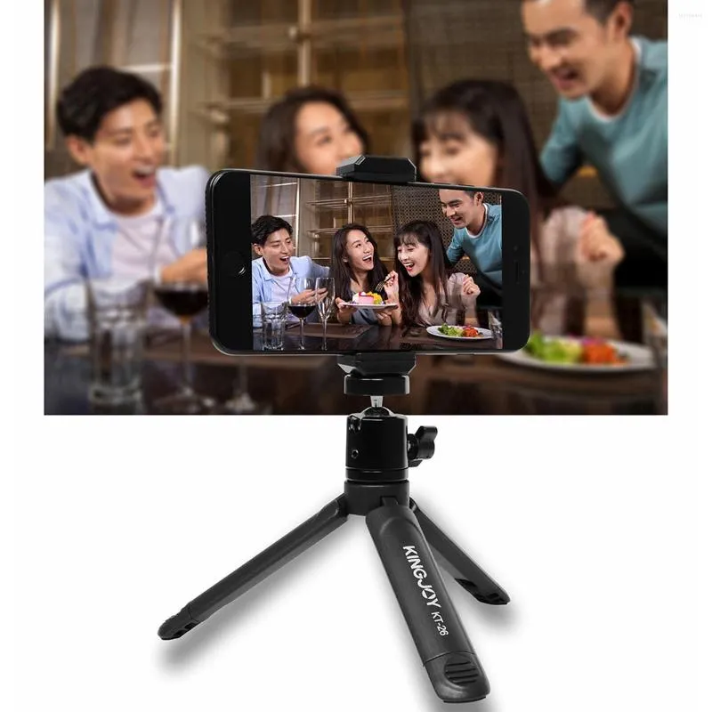 Tripods Mini Desktop Tripod Stand para celular Broadcast Broadcast portátil Câmera leve DSLR câmeras