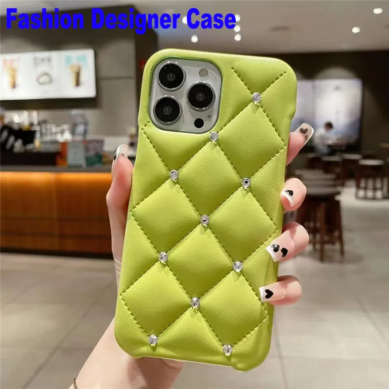 Bling Crystal Geleidelijke Glitter Protect Designer telefoonhoesjes voor iPhone 14Plus 14PromAx 13 Pro Max 11 Mimi XR XSMax 12Pro 7G 8Plus Luxury Designer PU Leather Case Cover