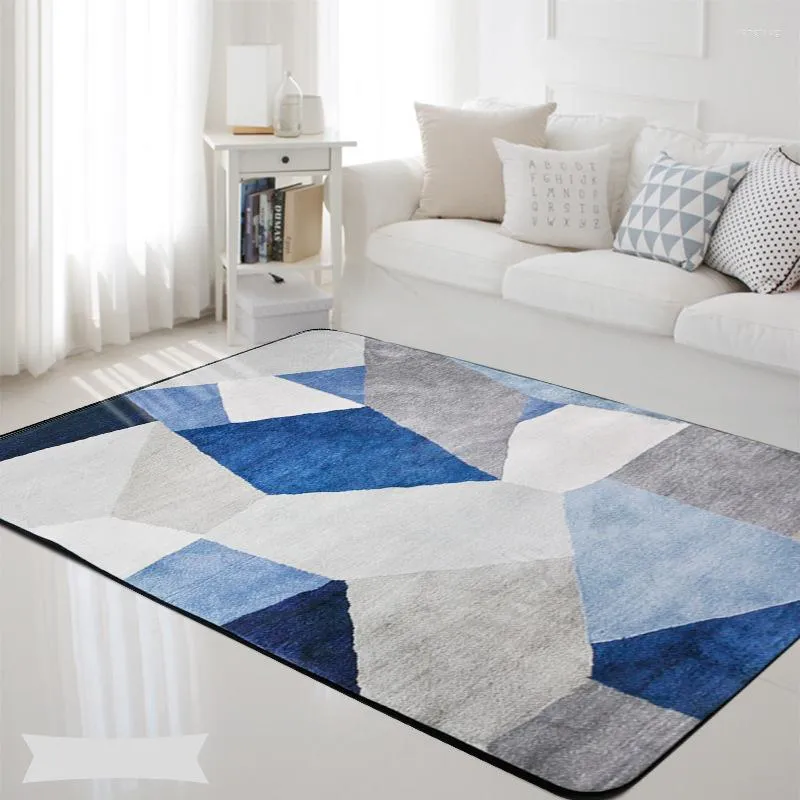 Carpets Fashion Blue Home Living Room Rug Carpet Anti Slip Floor Mat For Bedroom Nordic Table Modern Style