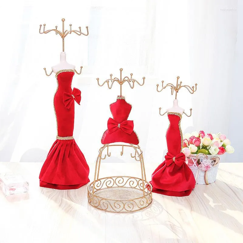 Smyckesp￥sar Elegant Mannequin Display Rack Stand f￶r ￶rh￤ngen Armband Halsbandsarrang￶r Holder Wedding Decoration