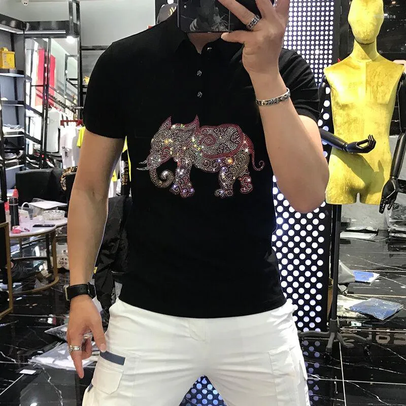 Мужская половая футболка высококачественная ткань алмаза индивидуальная молодежная толстовка фитнеса роскошная поло Хип-хоп уличная одежда