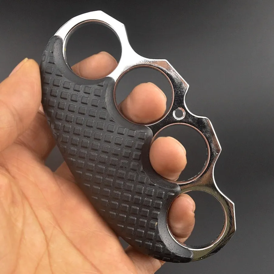 Kelepçe Anti-Slip Güçlü Metal Knuckle Duster Four Finger Tiger Kendinden Savunma Açık Kamp Cep EDC ARAÇI
