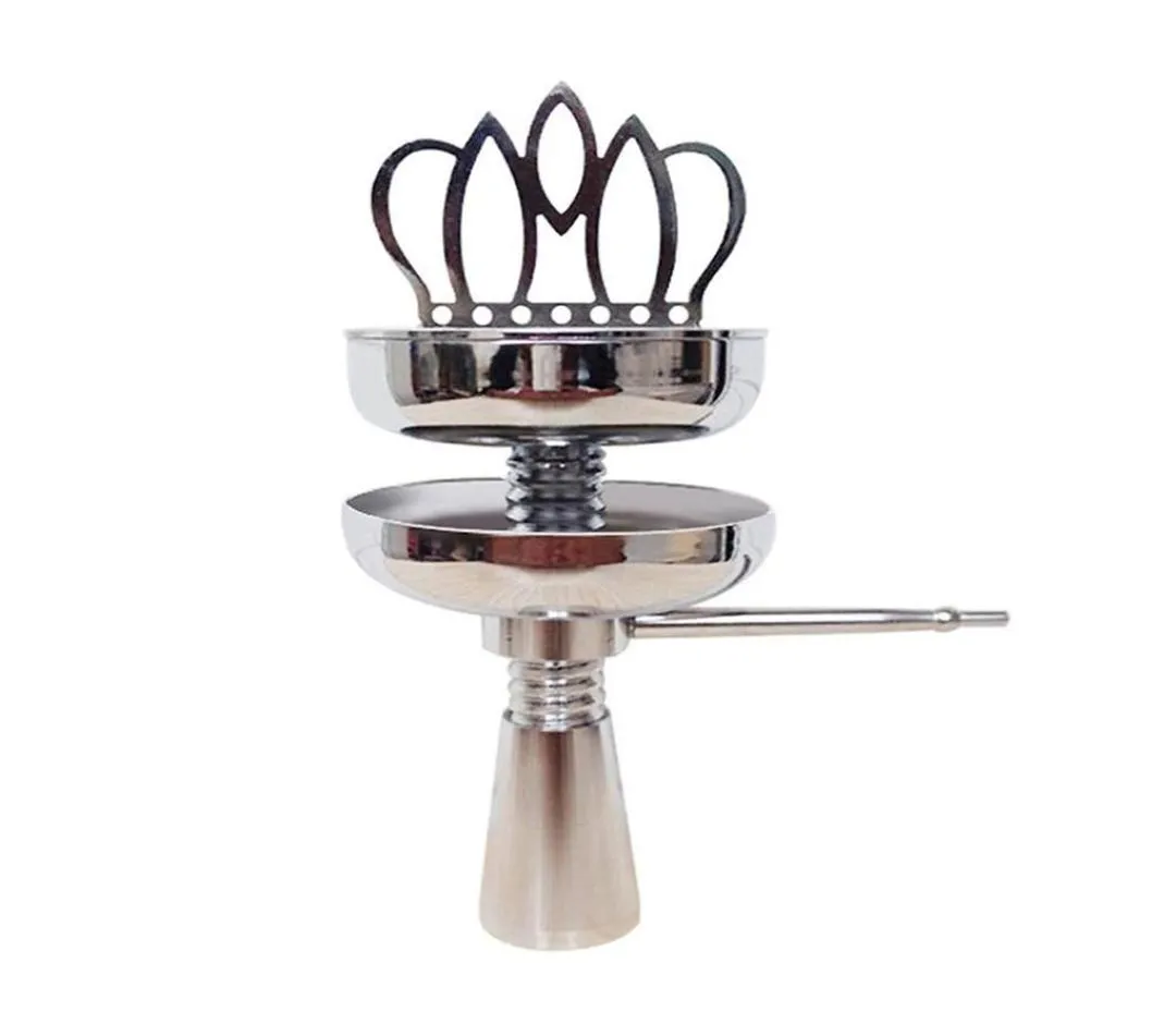 Shisha Hookah Crown Head Bowl set Charcoal Holder Burner Water Smoking Pipe Chicha Narguile For Hookhas Accessories4831845