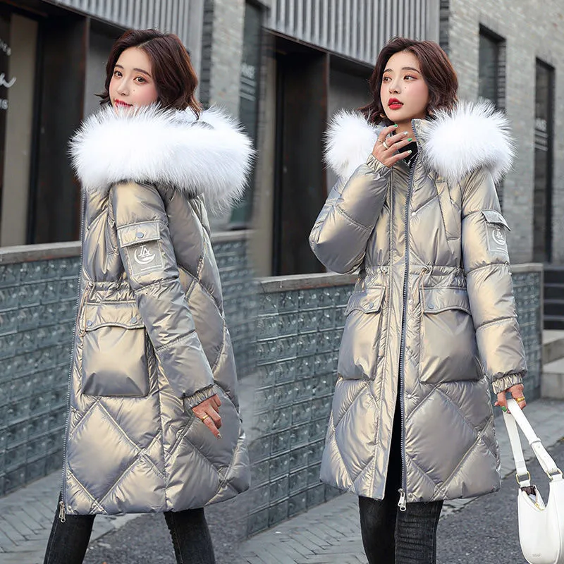 レディースダウンパーカーの女性冬ジャケット品質​​コート長い女性服のぬいぐるみフード付き厚い暖かいフロントポケットM3XL 221205