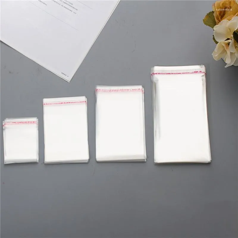 Jewelry Pouches 100pcs Self Adhesive Transparent Plastic Package Bag Resealable Clear Sealing Gift Retail Earring Packaging