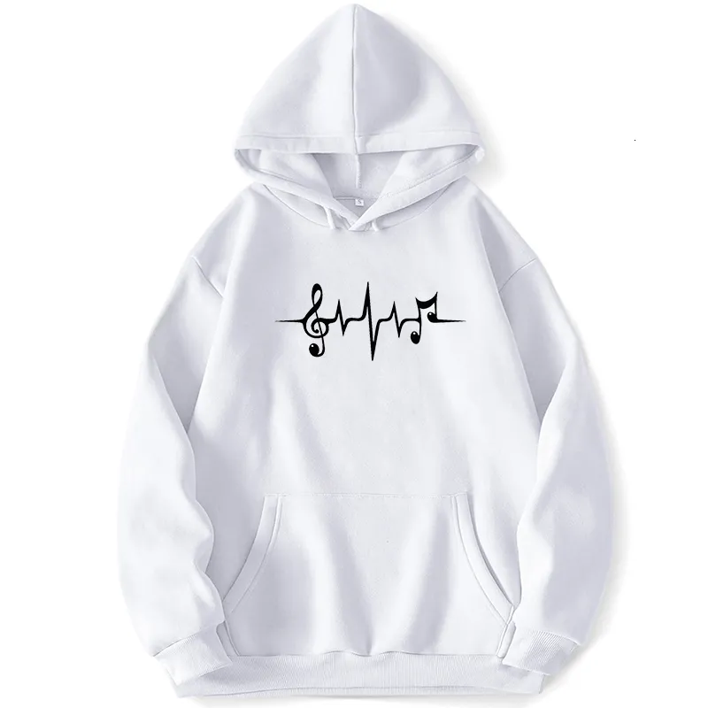 Men s Hoodies Sweatshirts Music Pulse Heartbeat Notes Clef Frequency Wave Sound Festival Men Hooded Trapstar Pocket Autumn Jumpers 221203
