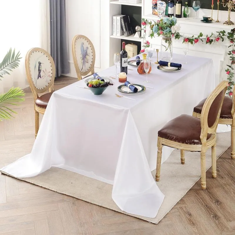 Tovaglia Rettangolare Tovaglia In Raso Bianco Feste Di Compleanno A Buffet  Cena Di Festa Banchetto Di Nozze Decorazione Della Casa Da 12,08 €