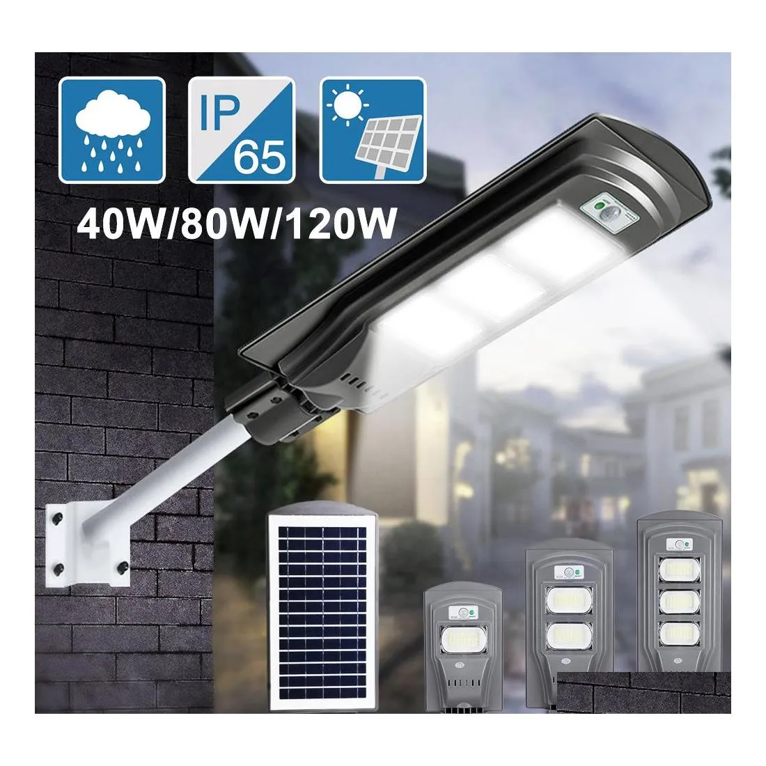 Solar Street Light 120W LED Solar Lights Street Light Infrared Human Body Induktion Wall Lamp Security Waterproof Garden Yard Lamps Otxql