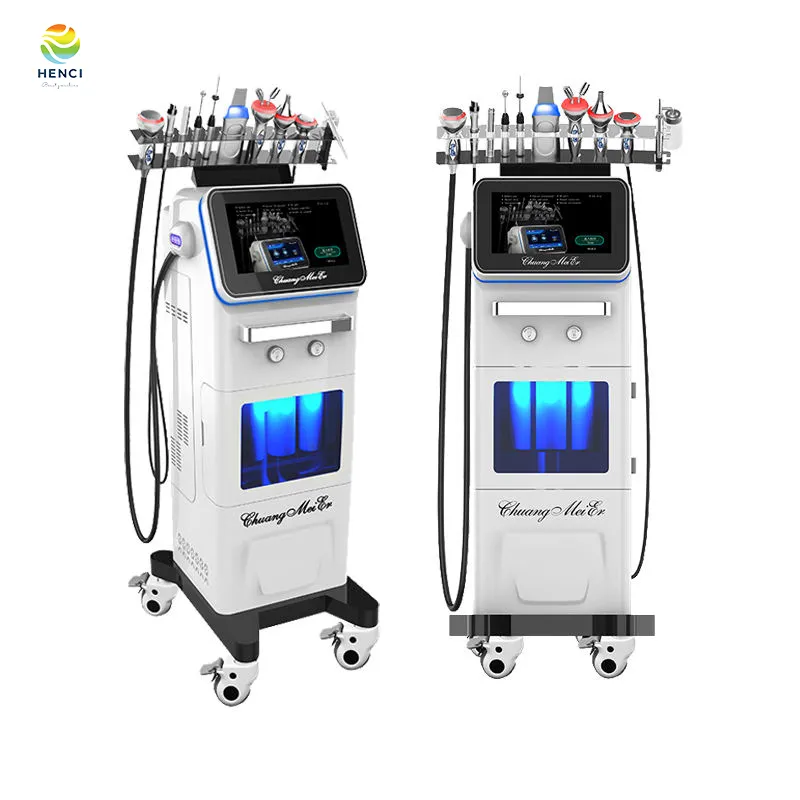 11 Handles Diamond Peeling Hydro Microdermabrasion Oxygen Jet Aqua Facials Skin Care Cleaning Hydra Dermabrasion Facial Machine