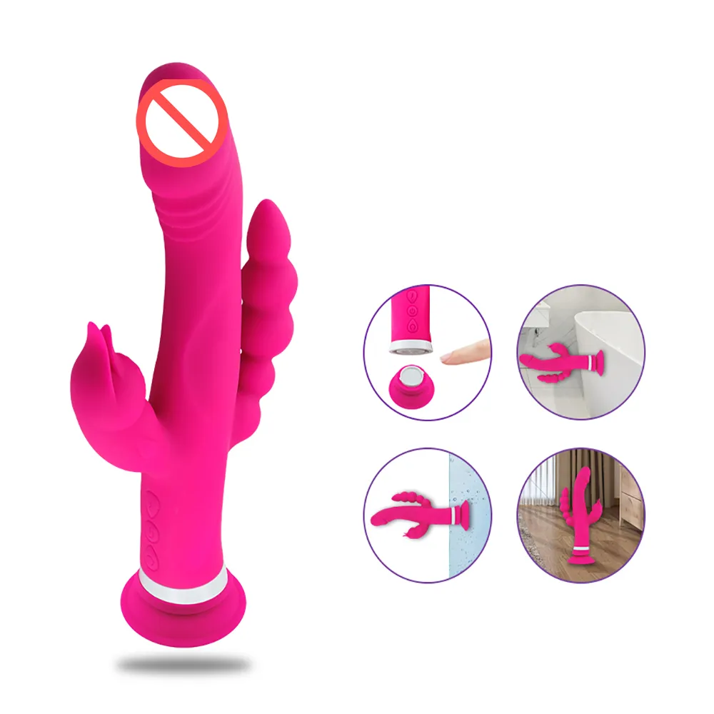 Dildo Penis Rabbit G SPOT Vibrator Massager Avtagbar sugkopp Ta bort sexleksaker Klitoris Stimulator f￶r kvinnor