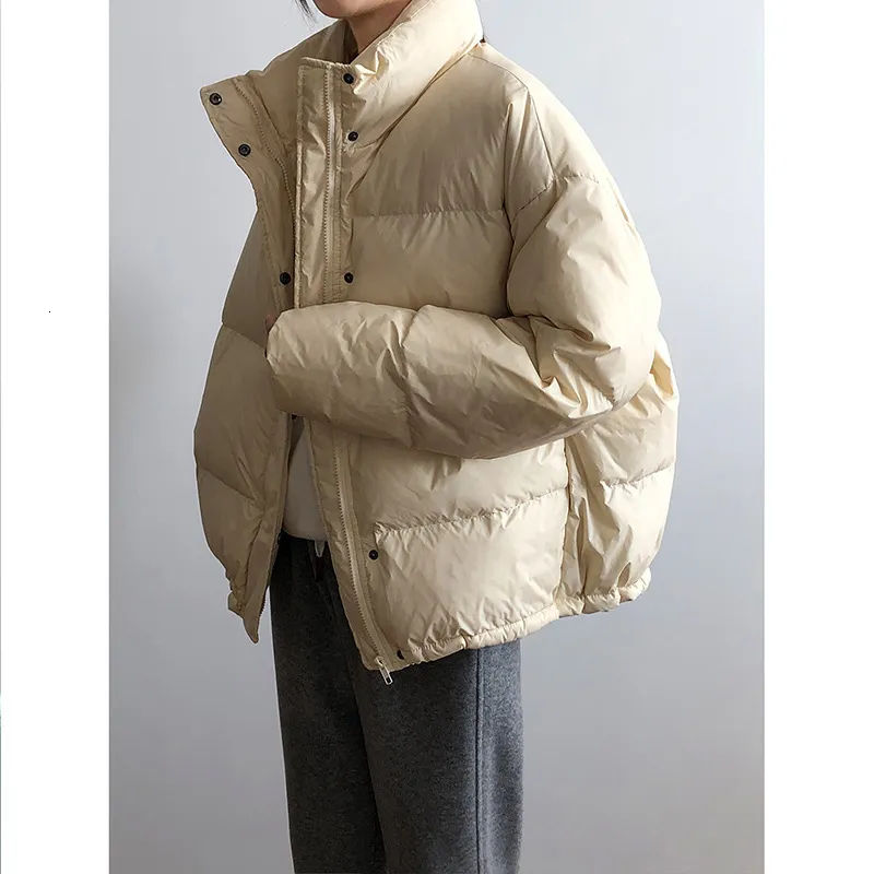 Women's Down Parkas Hxjjp Winter White Duck Jacka Korean Standing Collar Short Student Bread Puffer Coat 221205