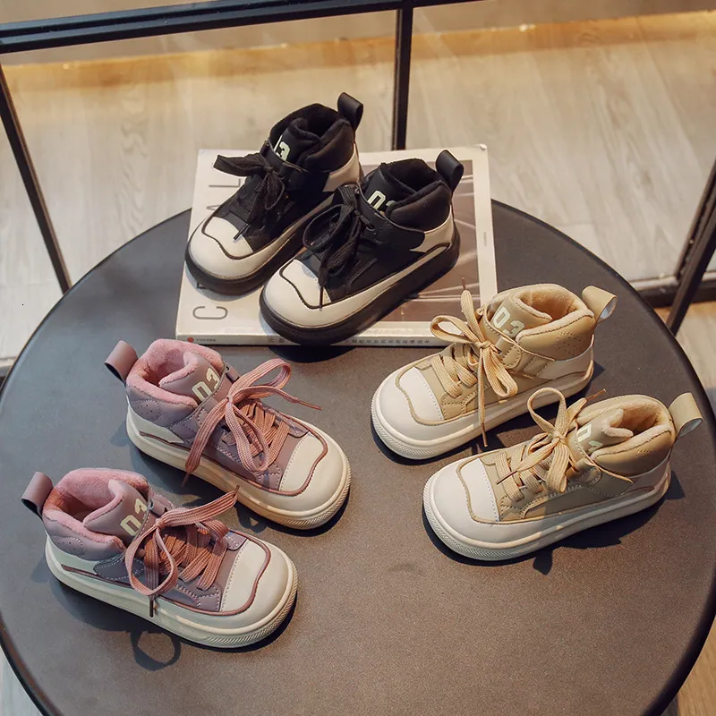 Baskets montantes pour enfants, chaussures décontractées, marque d'hiver pour enfants, garçons et filles, antidérapantes, baskets de sport, chaussons F10241 221205