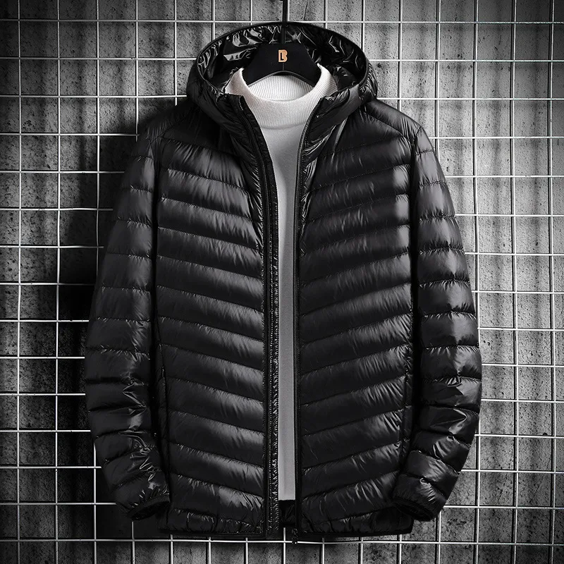 Men s Down Parkas Spring Winter Quiltade rockar 90 White Duck Ultra Lätt Packable Jacket Men Korean Fashion Puffer Coat 221203
