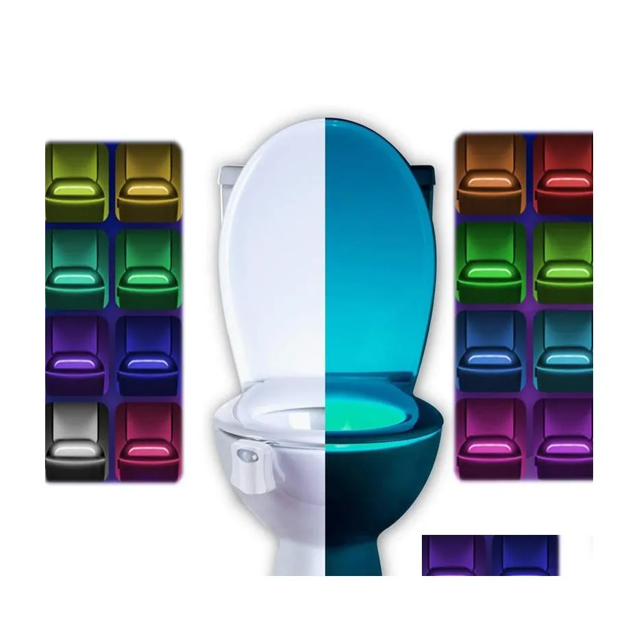 Nachtlichten Toilet Night Light 2Pack By Ailun Motion Activated LED 8 Kleuren Veranderend kom Nachtlicht voor badkamerbatterij niet inhu otwka