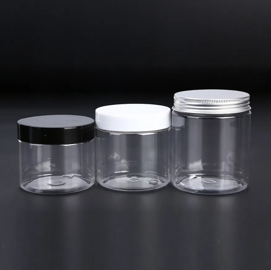 Herramientas de maquillaje 30PCSLOT 50ml250ml Tarro de plástico con tapas Botella cosmética transparente Crema Contenedor Muestra Pot Accesorios de viaje 221205