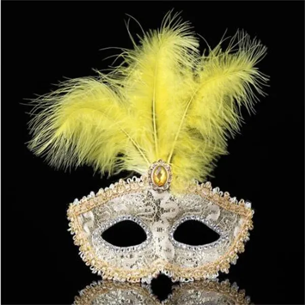 Maskerade Maske Mit Federn – Karneval, Halloween, Cosplay Party Maske Aus Kunststoff & Federn