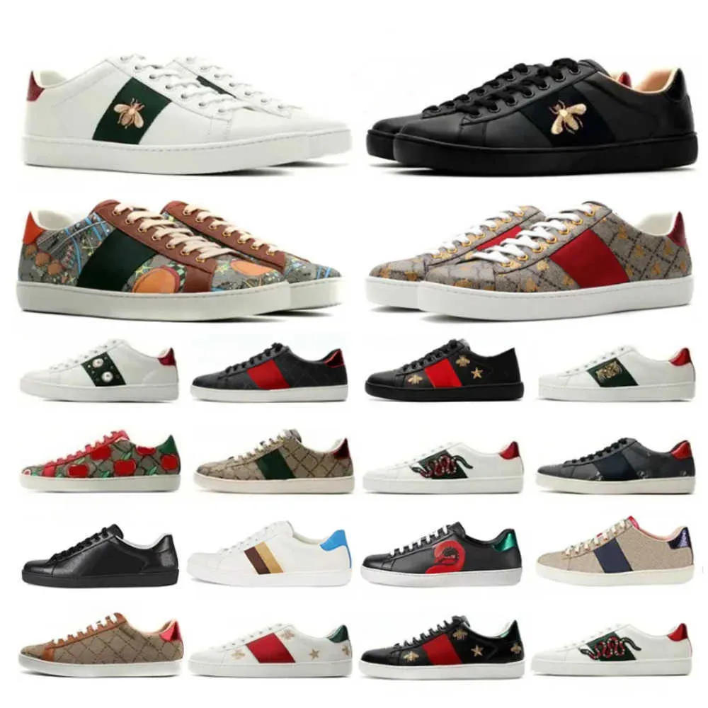 Beste Mannen Vrouwen Casual Schoenen Designer Sneakers Bee Snake Tiger Geborduurde Witte Strepen Damesschoenen Sneaker Unisex Wandelen Sport Trainers Met Doos NO9