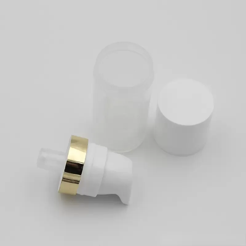 Empty 10ml Airless Pump Bottles Lotion Clear Plastic Vacuum Bottle for Cosmetics with Silver Gold Ring Cosmetic Packaging