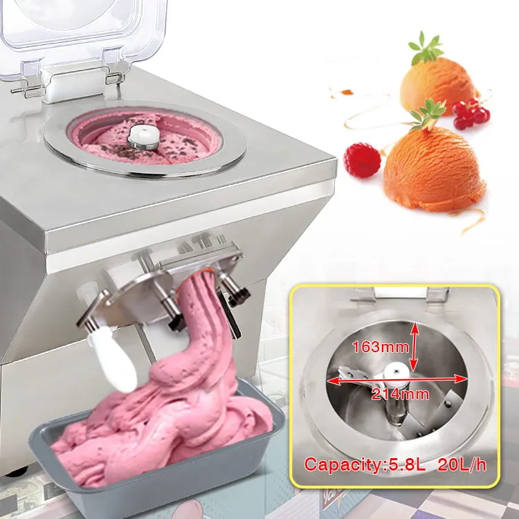 Máquina de sorvete etl gelato, freezer vertical, desktop para sorvete italiano fresco e com extração de inversão positiva automática