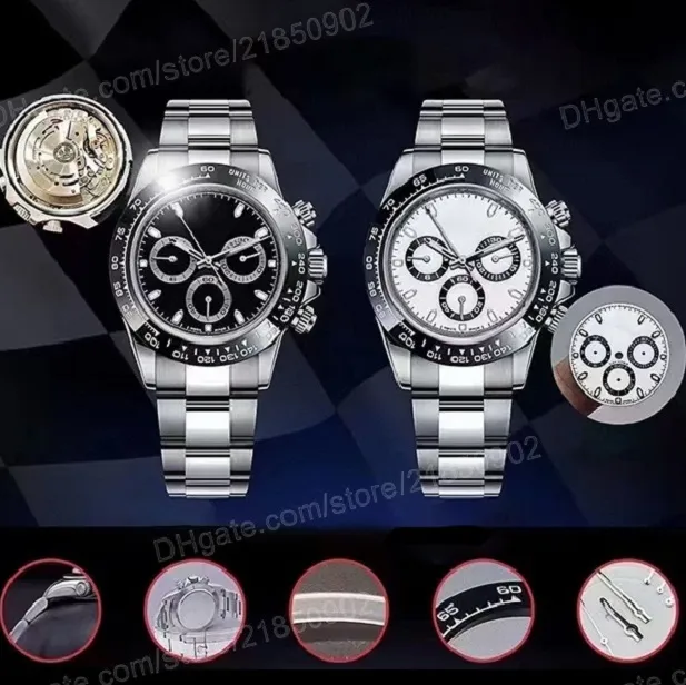 007 relógio para homem relógios aaaaa u1factory movimento suíço relógio de pulso masculino dia data data apenas 40mm datona panda mostrador verde mostrador árabe 306D