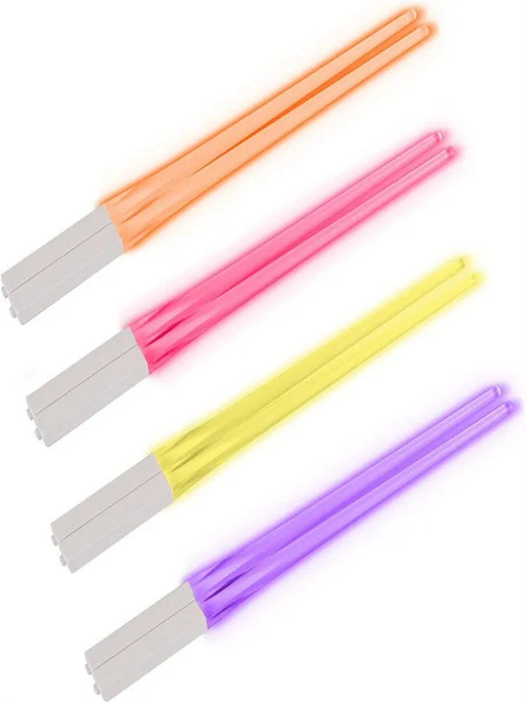 Lightsaber Chopsticks Light Up - LED Glowing Lights Chop Sticks - Återanvändbar sushi -ljusare Sabers Chopstick