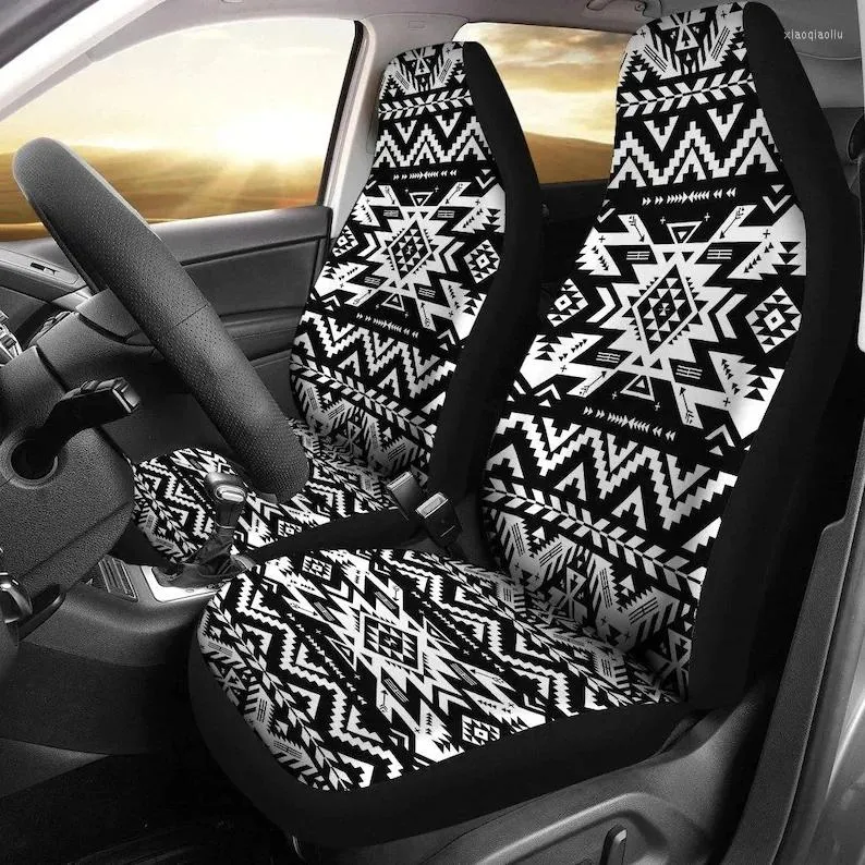 Coprisedili per auto Modello nero Native Set di 2 Boho Protector Tappezzeria per