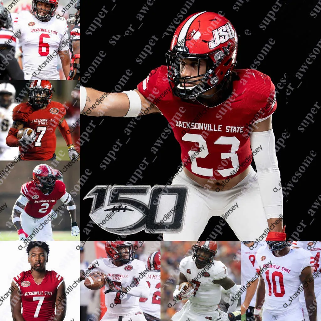 American College Football Wear NCAA Jacksonville State Football Jersey  Zerrick Cooper, Josh Samuel, Pat Jackson, DJ Coleman, Wells, Nicario 