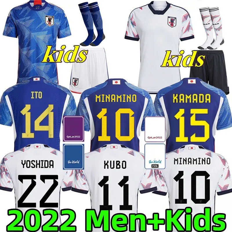 2022 Koszulki piłkarskie Japonii Puchar Świata Minamino Kamada Mitoma Doan Asano Kubo Tomiyasu Japońska koszula piłkarska Maeda Yoshida Kyogo Shibasaki Endo Men Kids Kit Kids