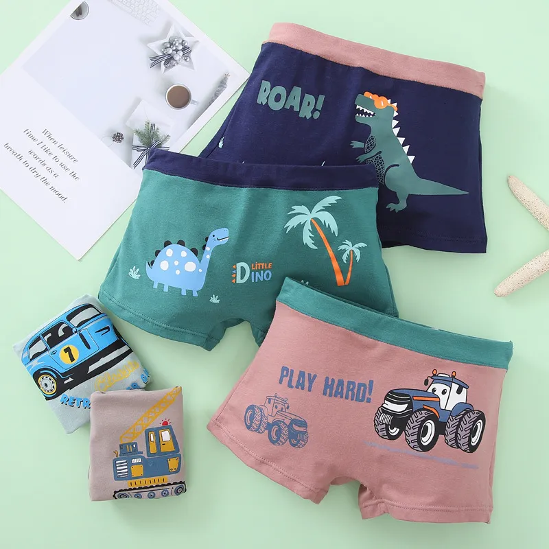 Cartoon Car Boxers Panty Shorts For Boys 5 Pack Underwear For