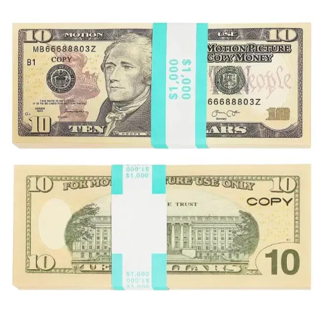 Home decor Prop Geld Volledige Print 2 Zijdig Een Stapel Amerikaanse Dollar EU-biljetten voor Films April Fool Day Kids